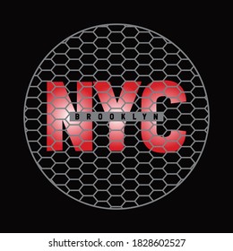 New York Brooklyn typography, t-shirt graphics, vectors
