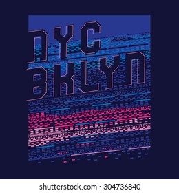 New York Brooklyn typography, t-shirt graphics, vectors