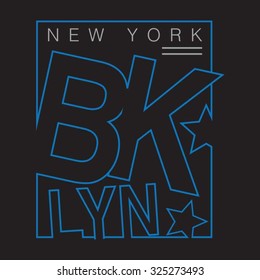 New york Brooklyn typography, t-shirt graphics, vectors