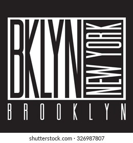 New York Brooklyn typography, t-shirt graphics, vectors