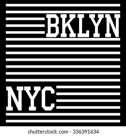 New york Brooklyn typography, t-shirt graphics - Vector