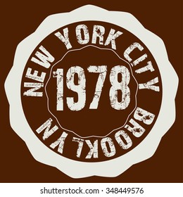 New york Brooklyn typography, t-shirt graphics. Vector illustration