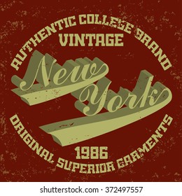 New york Brooklyn typography, t-shirt graphics - vector