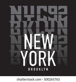 New York Brooklyn typography, t-shirt graphics, vectors