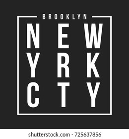 New York, Brooklyn typography for t-shirt print. Athletic patch for tee graphic. T-shirt design. Vector