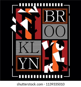 New york brooklyn typography vector illustration for t shirt