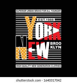 new york brooklyn typography, vector illustration