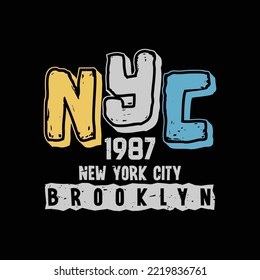 New york Brooklyn typography vector t shirt design 