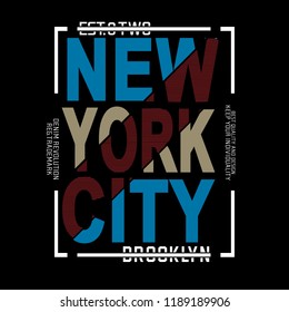 New york brooklyn typograpy t shirt vector