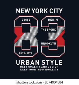 New York Brooklyn urban style typography t shirt vector