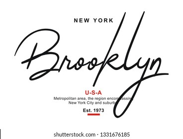 New York Brooklyn USA typography design. For t-shirts and other uses  Vector image illustrator