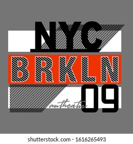 New York Brooklyn vector typography for print t shirt, illustration, arts, style