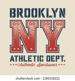 New York Brooklyn - Vintage Tee Design For Printing