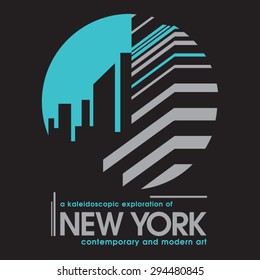 New York building typography, t-shirt graphics, vectors