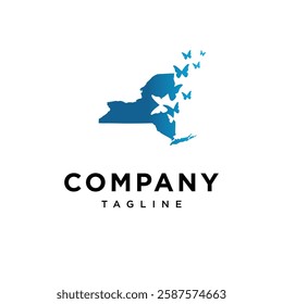 New York Butterfly Logo Icon Vector