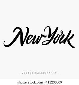 New York calligraphic inscription