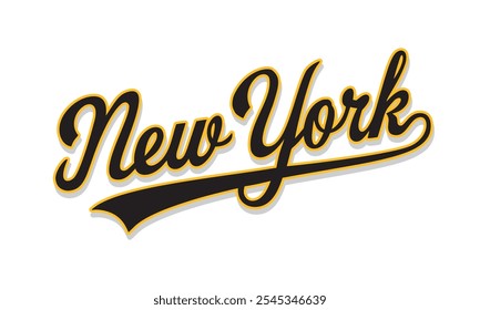 New York calligraphy text design vector illustration