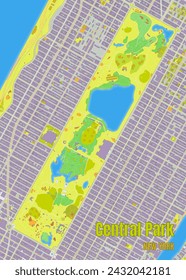 New York Central Park map poster art