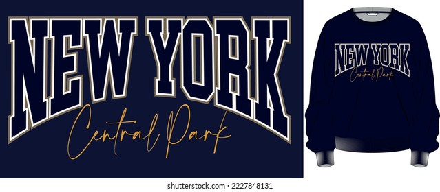 diseño gráfico de varsity de parque central de nueva york