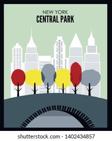 New York Central park. Vector