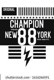 new york champion,t-shirt design fashion vector