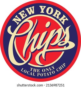 New York Chips Logo for t-shirt amblems vector logo typography