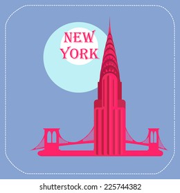 New York Chrysler Building icon flat svg