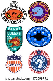 New York City 6 Six Vector Sport Emblem 5 Five Borough