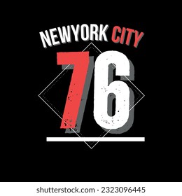 New York CIty 76 Vintage Typography for T Shirt Print
