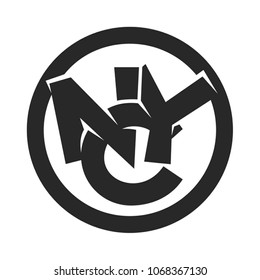 New York city abbreviation letters design vector illustration