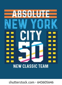 new york city absolute,t-shirt print poster vector illustration