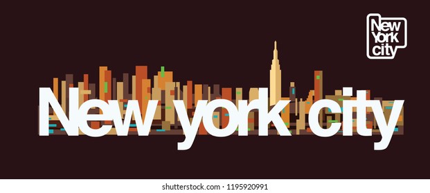 New York city abstract city silhouette