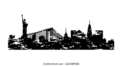 New York City Amrica grunge Bridge Graphics