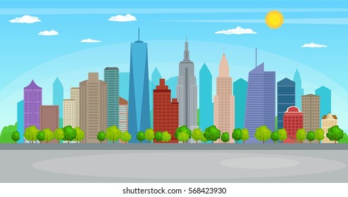 New York city architecture skyline. Vector illustration