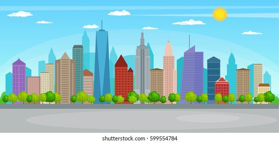 New York city architecture skyline. Vector illustration