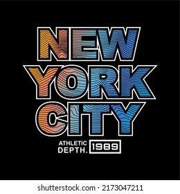 NEW YORK CITY ATHLETIC DEPTH design typography, vector design text illustration, poster, banner, flyer, postcard , sign, t shirt graphics, print etc