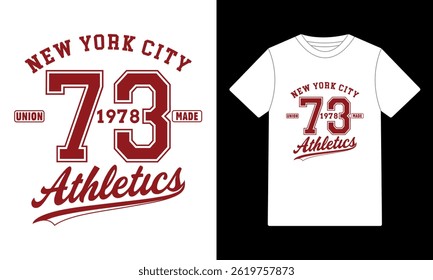 New York City, Athletic t-shirt design