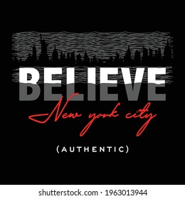 new york city authentic slogan tee graphic design,illustration stock vector