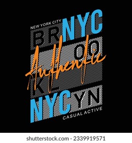 New york city authentic t-shirt and poster vintage design, typography graphics, vector illustration