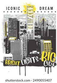 New York city based graphics with vector iconic print