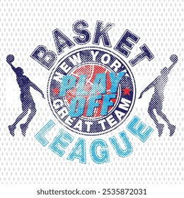 New York City basketball League team typography, t-shirt graphics. Vector illustration