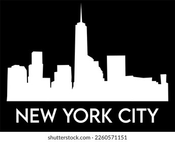 New York City with black background 