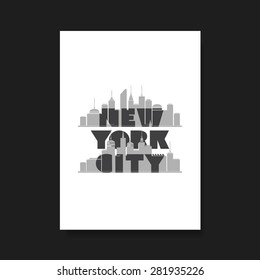 New York City - Bold Typographic Design for Flyer, Book Cover or Screen Print T-Shirt Design