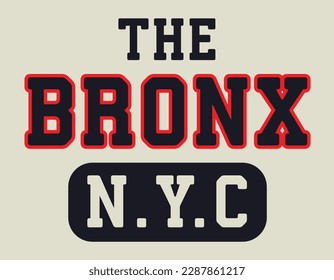 new york city bronx college athletic slogan vector for t-shirt