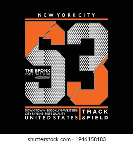 new york city bronx slogan typography graphic sport,design vector illustration,printed t shirt