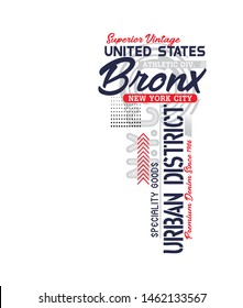 New York City, Bronx typography slogan, united states style, for t-shirt printing design and various jobs, vector illustrations