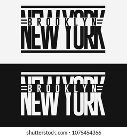 New York City Brooklyn, Sport wear typography emblem, t-shirt stamp graphics, tee print, athletic apparel design. Vector
