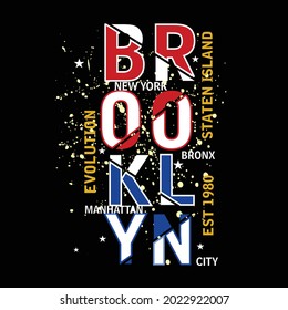 New York city ,Brooklyn tee graphic typography for print t shirt illustration vector art