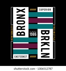 new york city brooklyn typography design for t-shirt, Vector illustration