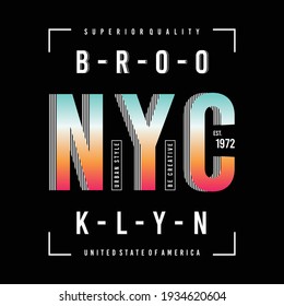 New york city brooklyn typography t shirt graphic vector